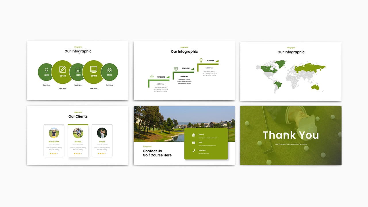 高尔夫运动宣传Powerpoint模板 STAFGOLF Powerpoint Template