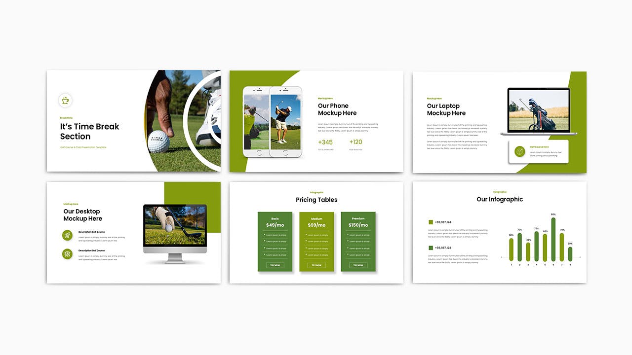 高尔夫运动宣传Powerpoint模板 STAFGOLF Powerpoint Template