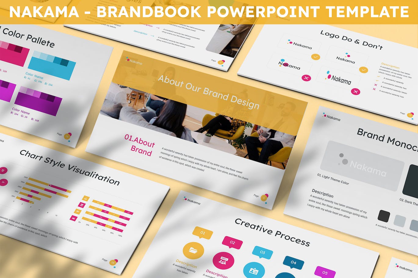 品牌手册PPT模板下载 Nakama &#8211; Brandbook Powerpoint Template