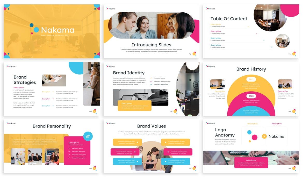 品牌手册PPT模板下载 Nakama &#8211; Brandbook Powerpoint Template