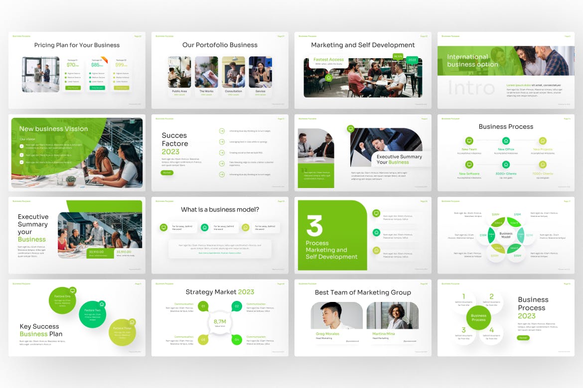 商业项目信息图表Powerpoint模板下载 Business Purpose Infographic PowerPoint Template