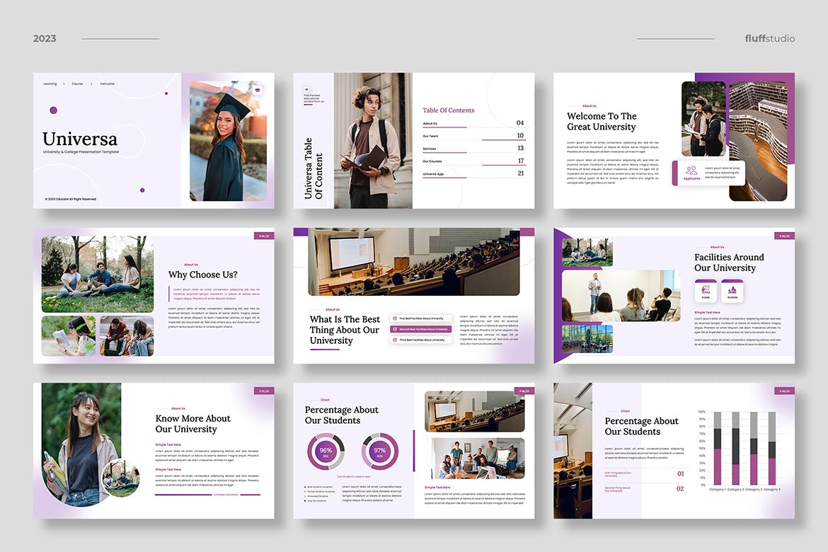 大学教育通用PPT创意模板 Universa &#8211; Education PowerPoint Template