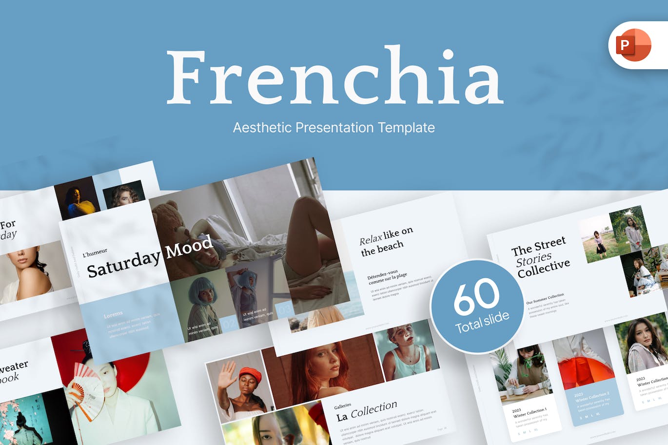 法国美学艺术Powerpoint模板 Frenchia Aesthetic PowerPoint Template