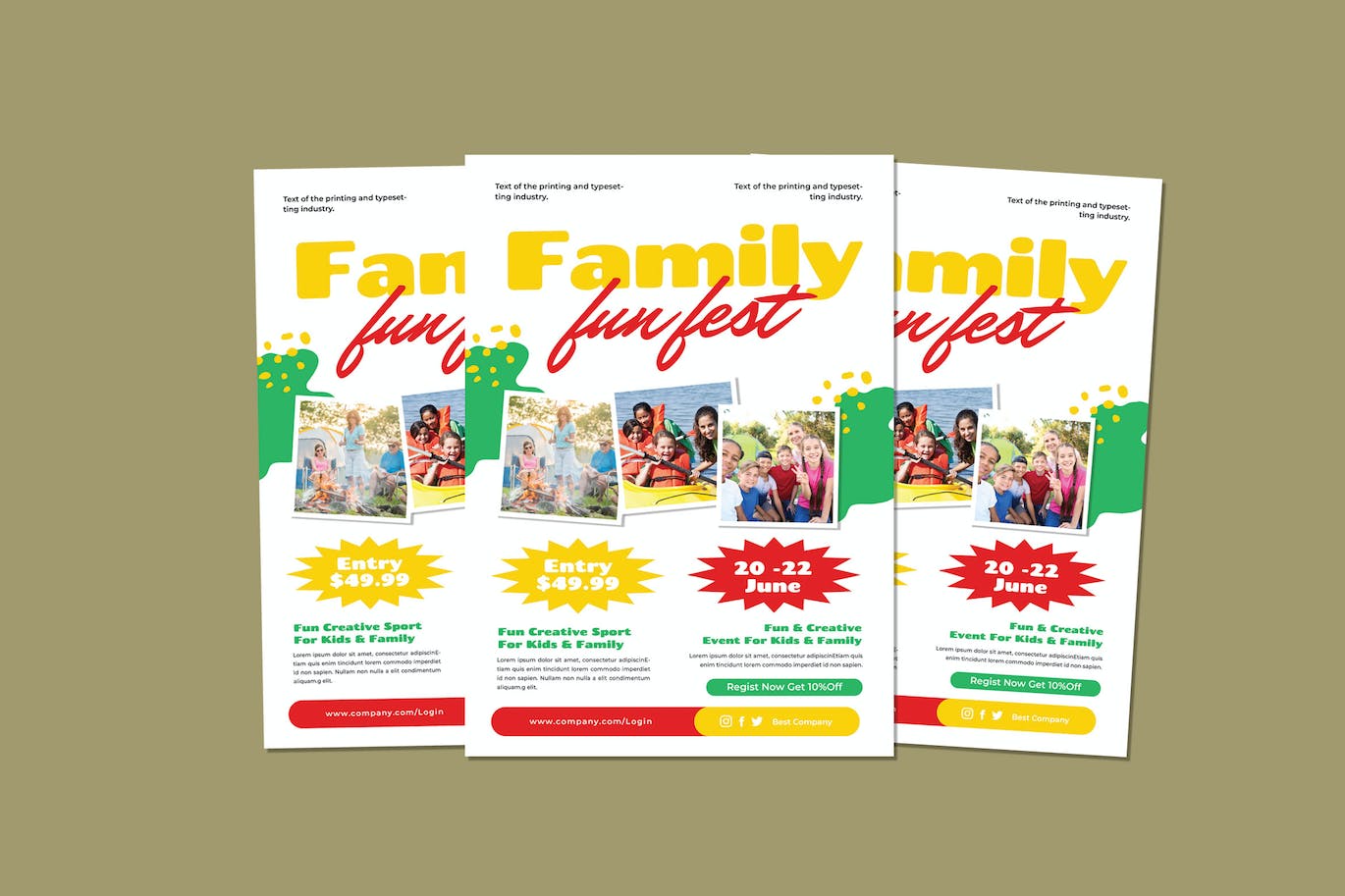 家庭娱乐节日宣传单PSD素材  Family Fun Festival Flyers