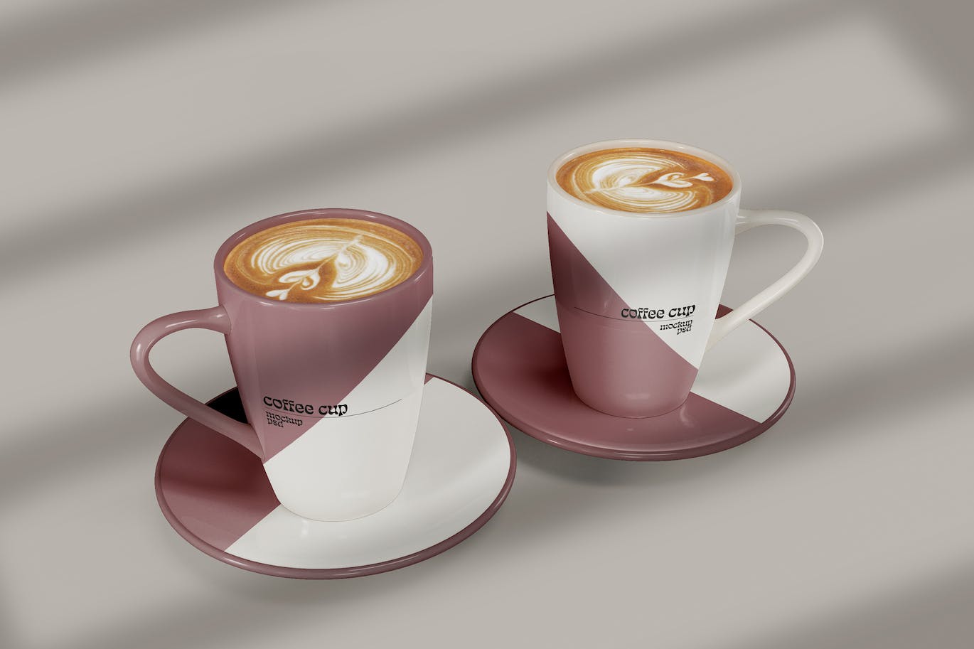 托盘咖啡杯马克杯样机图psd模板 Ceramic Mugs Mockup