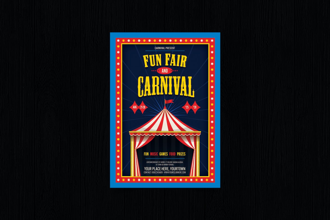 游乐场和嘉年华海报PSD素材  Funfair and Carnival