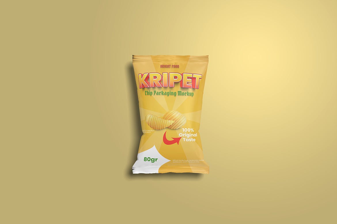 薯片食品包装样机图psd模板 Chips Packaging Mockup