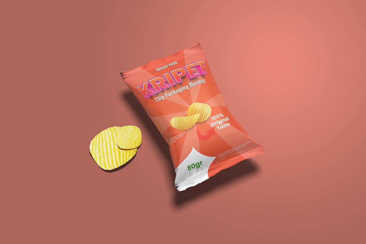 薯片食品包装样机图psd模板 Chips Packaging Mockup