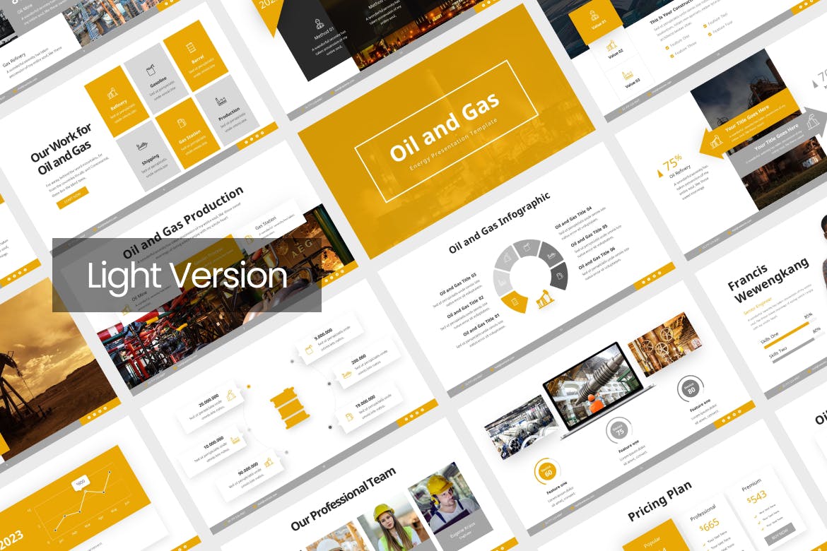 石油和天然气能源PPT演示幻灯片模板  Oil and Gas Energy PowerPoint Template