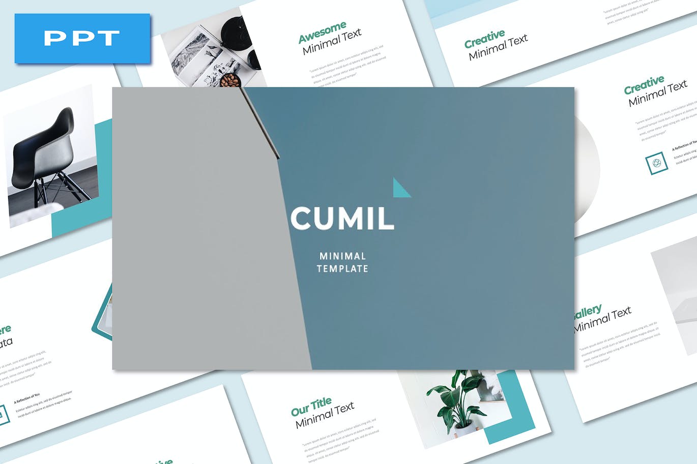 极简主义创意ppt幻灯片模板 Cumil Minimal Creative PowerPoint