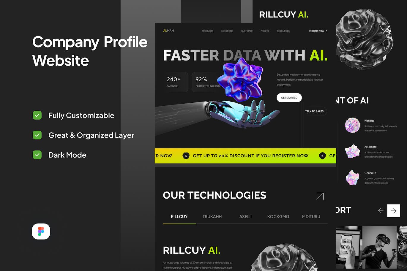 公司简介网站设计模板 Company Profile Web &#8211; AI.Man