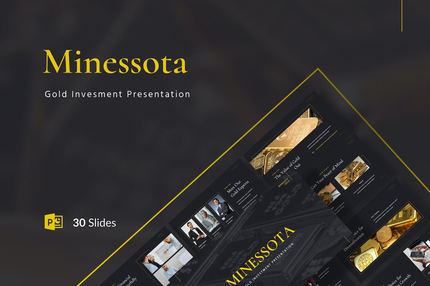 黄金投资PPT幻灯片设计模板 Minessota &#8211; Gold Invesment Presentation PowerPoint