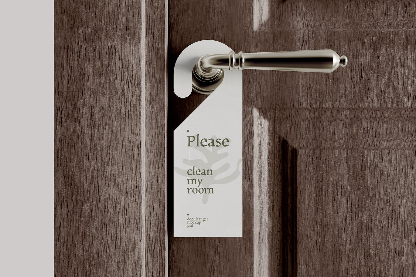 酒店门挂标签设计样机图psd模板 Hotel Door Hanger Mockup