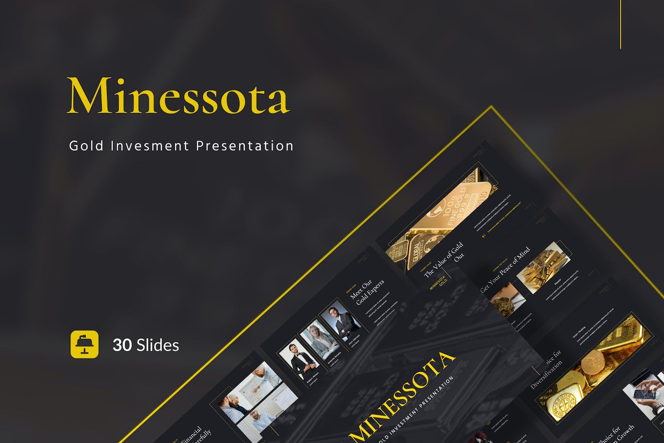 黄金投资Keynote幻灯片模板 Minessota &#8211; Gold Invesment Presentation Keynote