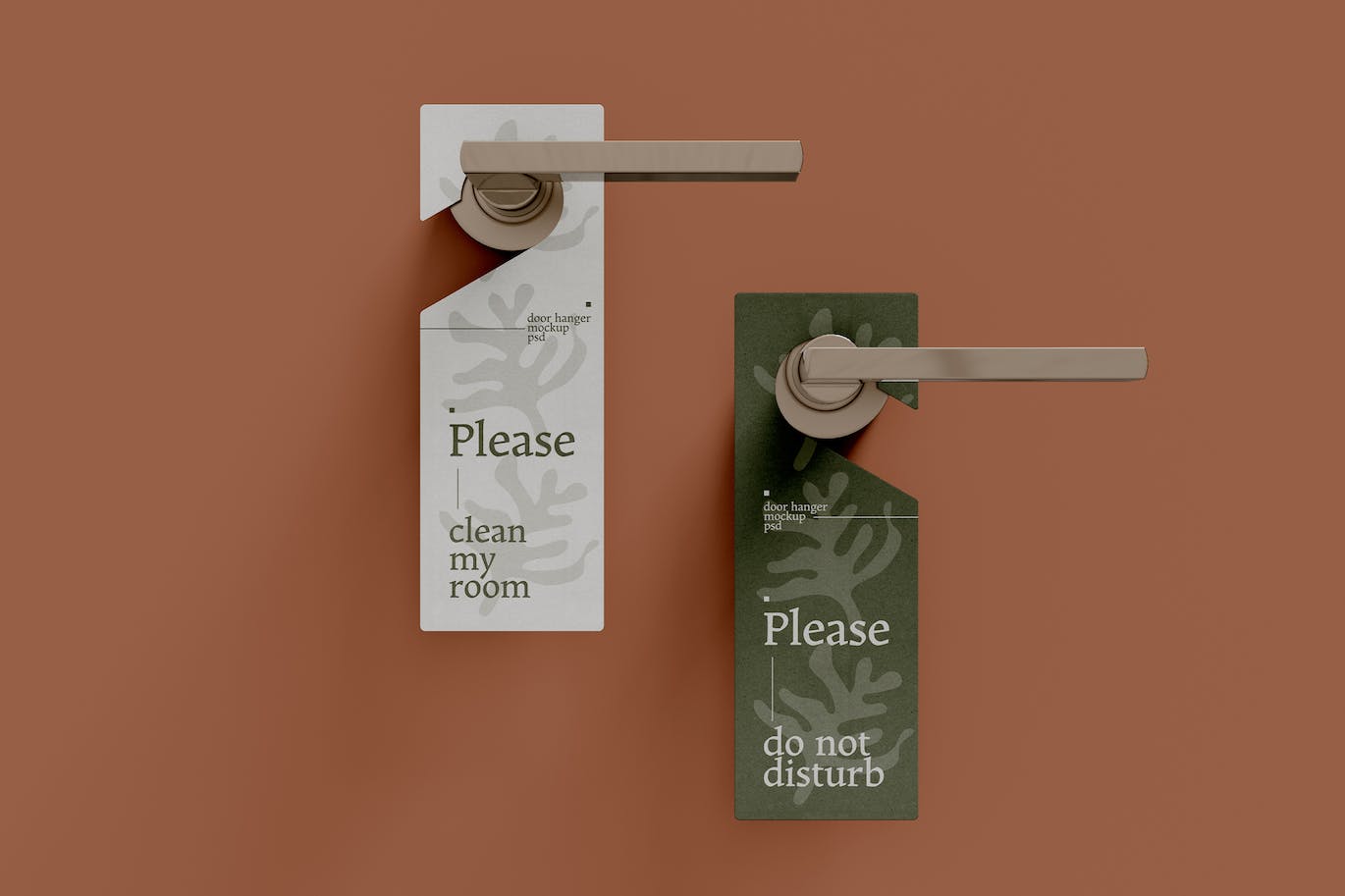 门挂门把手标签广告样机图psd模板 Door Hanger Mockup