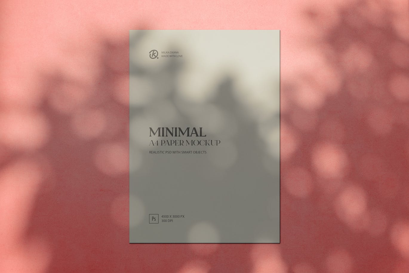 极简的A4文件纸张样机图psd模板 Minimal A4 Paper Mockup