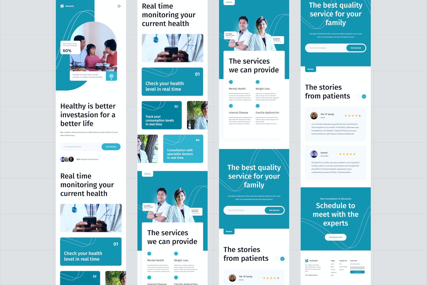 医疗保健网站着陆页模板 Nobhealth &#8211; Landing Page healthcare