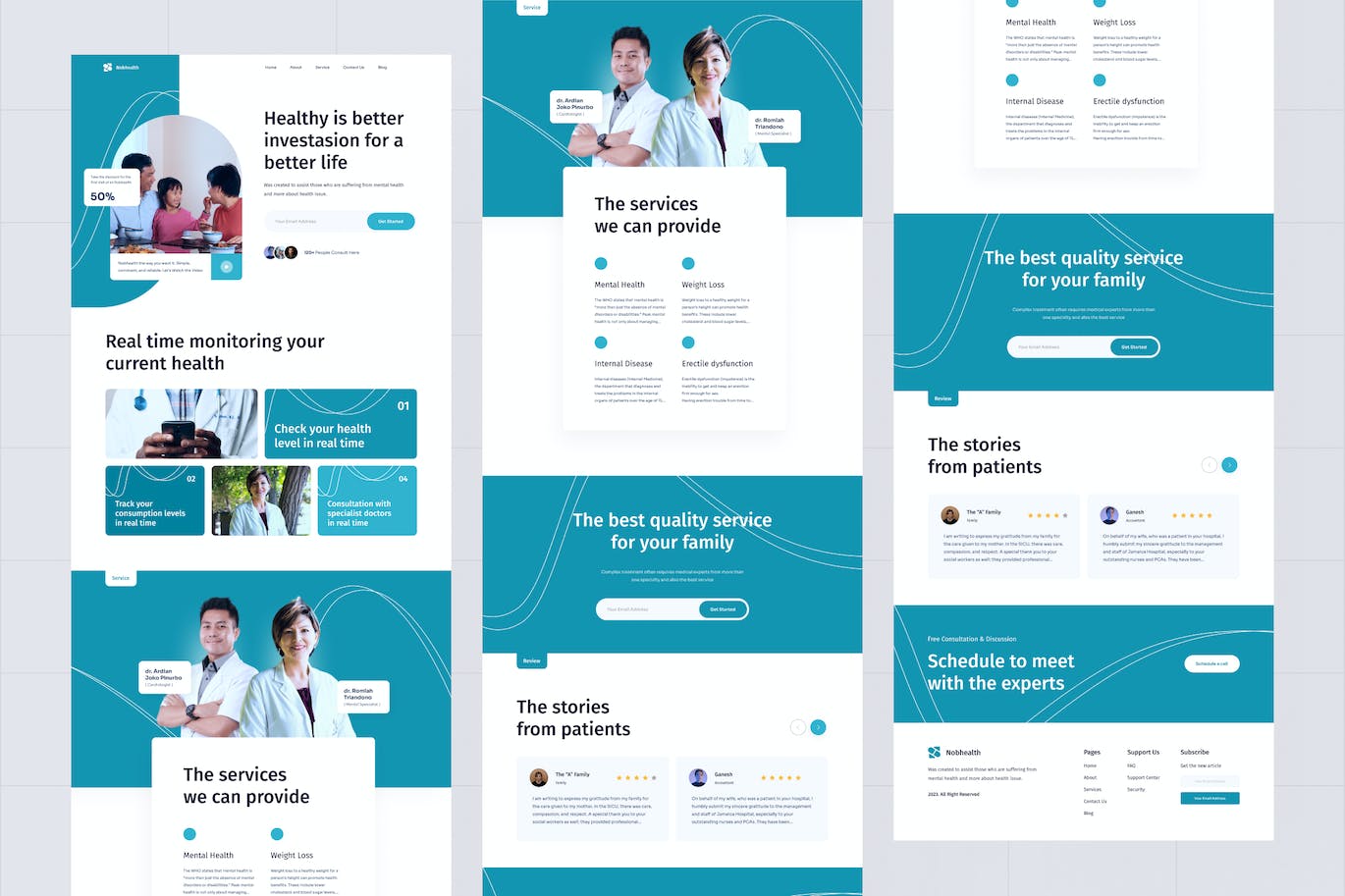 医疗保健网站着陆页模板 Nobhealth &#8211; Landing Page healthcare