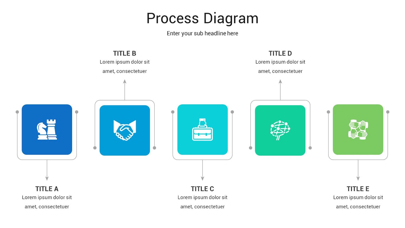 处理流程图Keynote幻灯片演示模板 Process Diagram Keynote Template