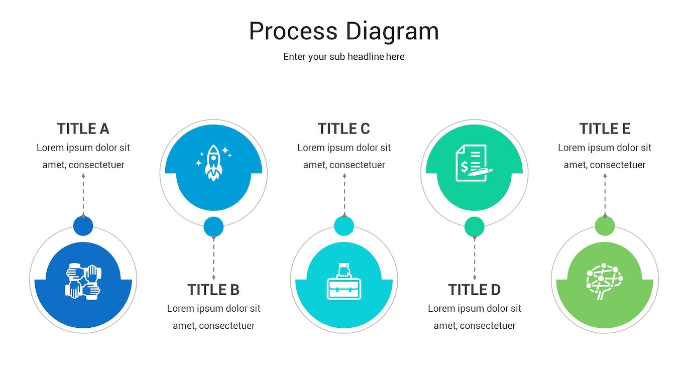 处理流程图Keynote幻灯片演示模板 Process Diagram Keynote Template