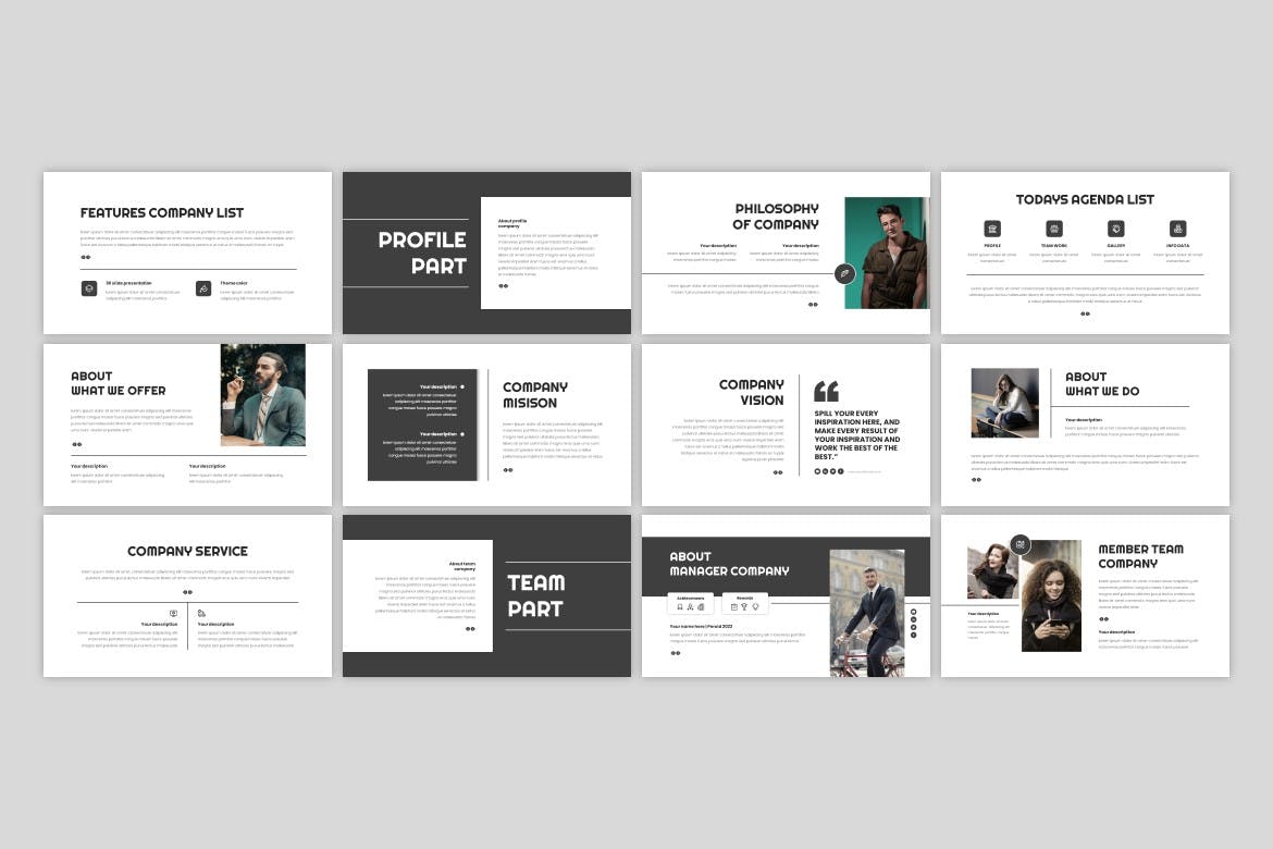 黑白排版设计Keynote幻灯片演示文稿模板 Menaks &#8211; Multipurpose Keynote Template