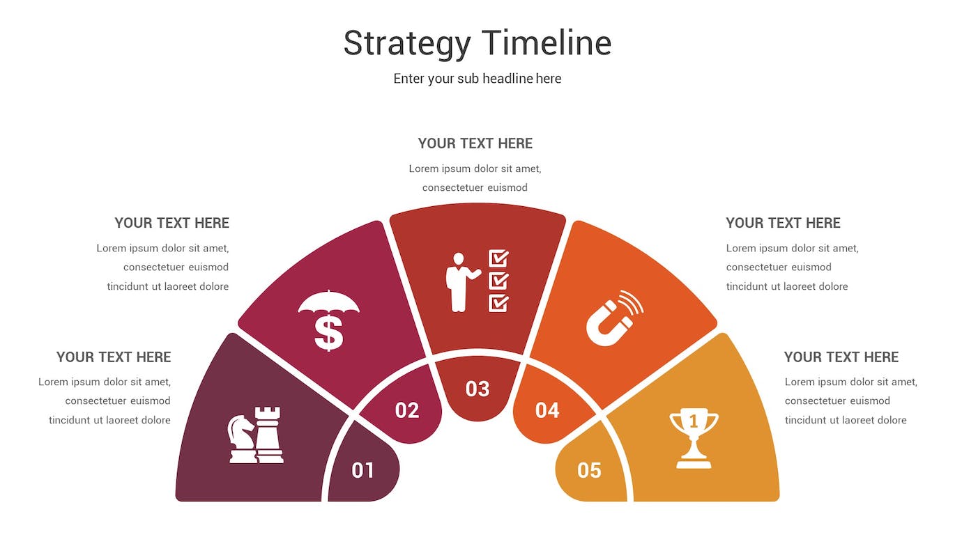 战略时间轴Keynote幻灯片设计模板 Strategy Timeline Keynote Template