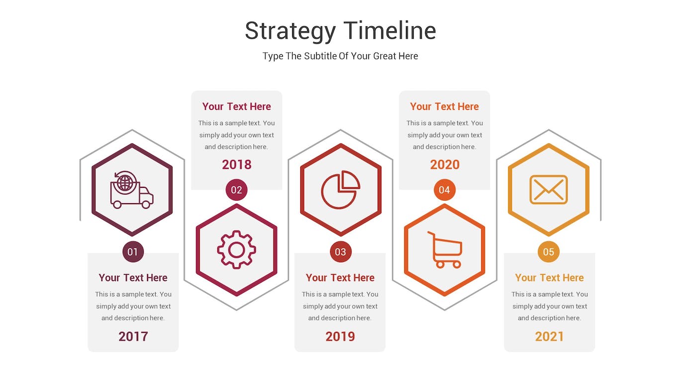 战略时间轴Keynote幻灯片设计模板 Strategy Timeline Keynote Template