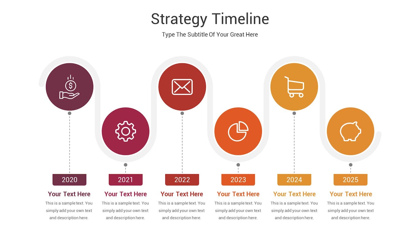 战略时间轴Keynote幻灯片设计模板 Strategy Timeline Keynote Template