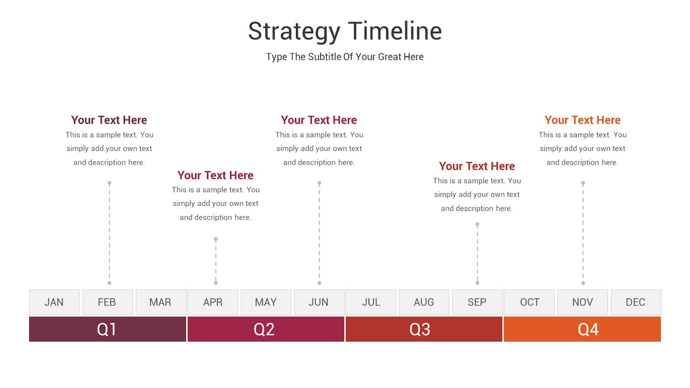 战略时间轴Keynote幻灯片设计模板 Strategy Timeline Keynote Template