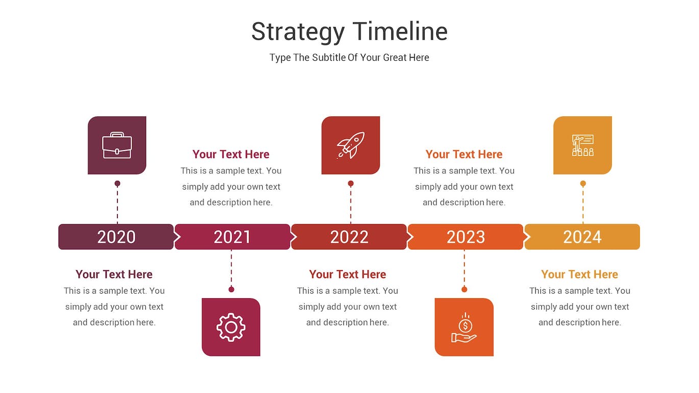 战略时间轴Keynote幻灯片设计模板 Strategy Timeline Keynote Template