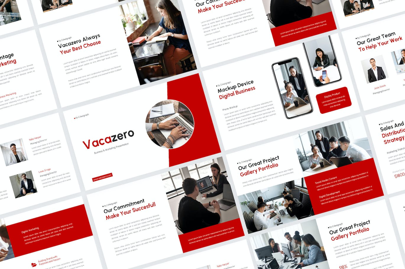 商业市场营销Google幻灯片设计模板 Vacazero &#8211; Marketing Google Slides Template