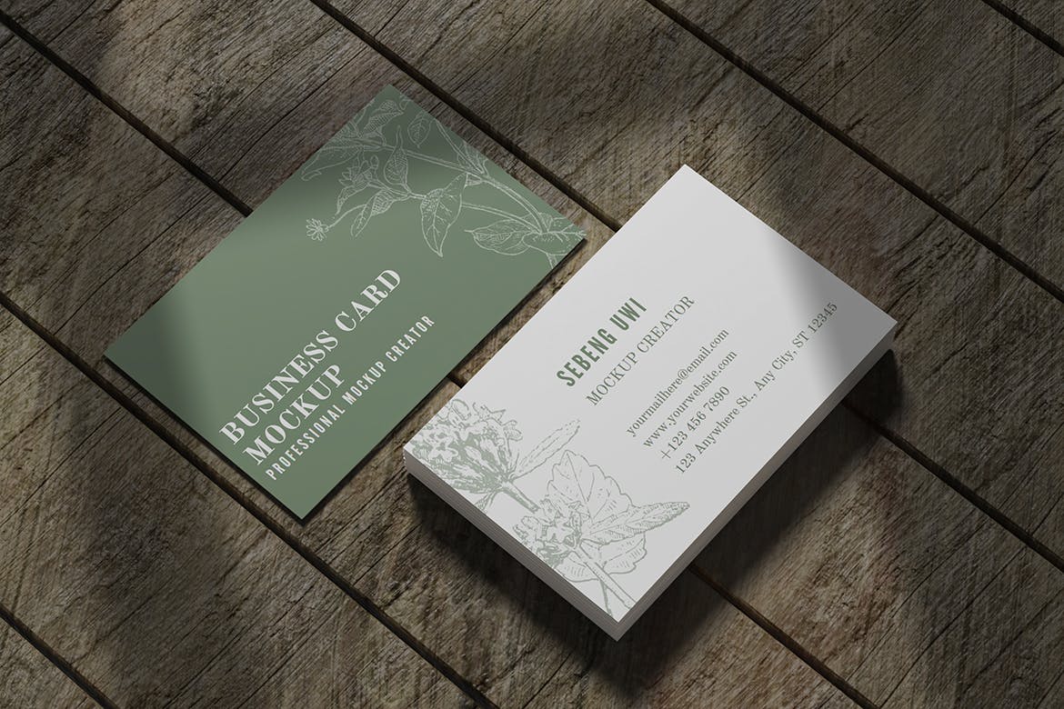 企业名片样机设计模板 Industrial Business Card Mockup