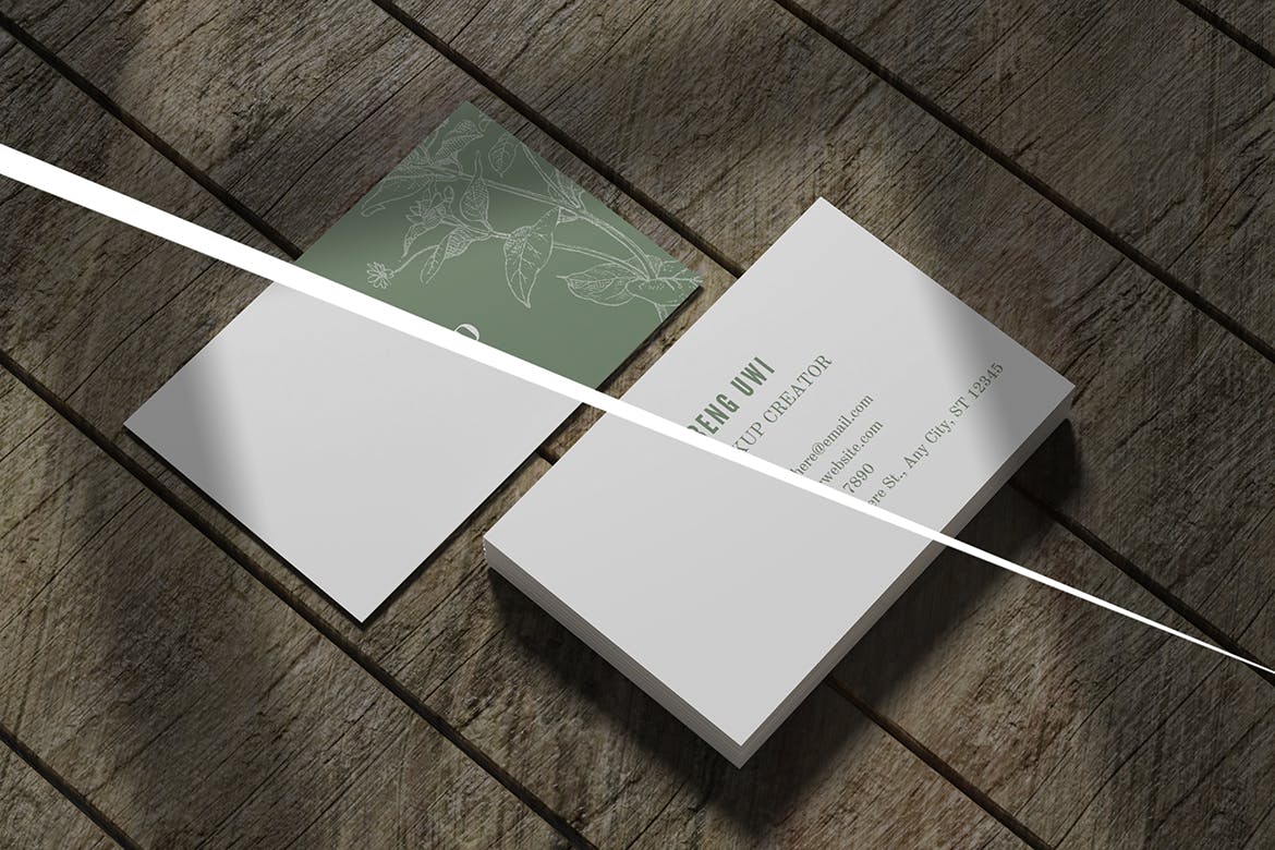 企业名片样机设计模板 Industrial Business Card Mockup