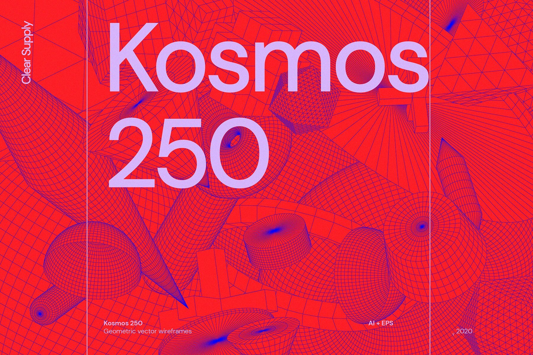 Kosmos 250个抽象几何形体矢量线框