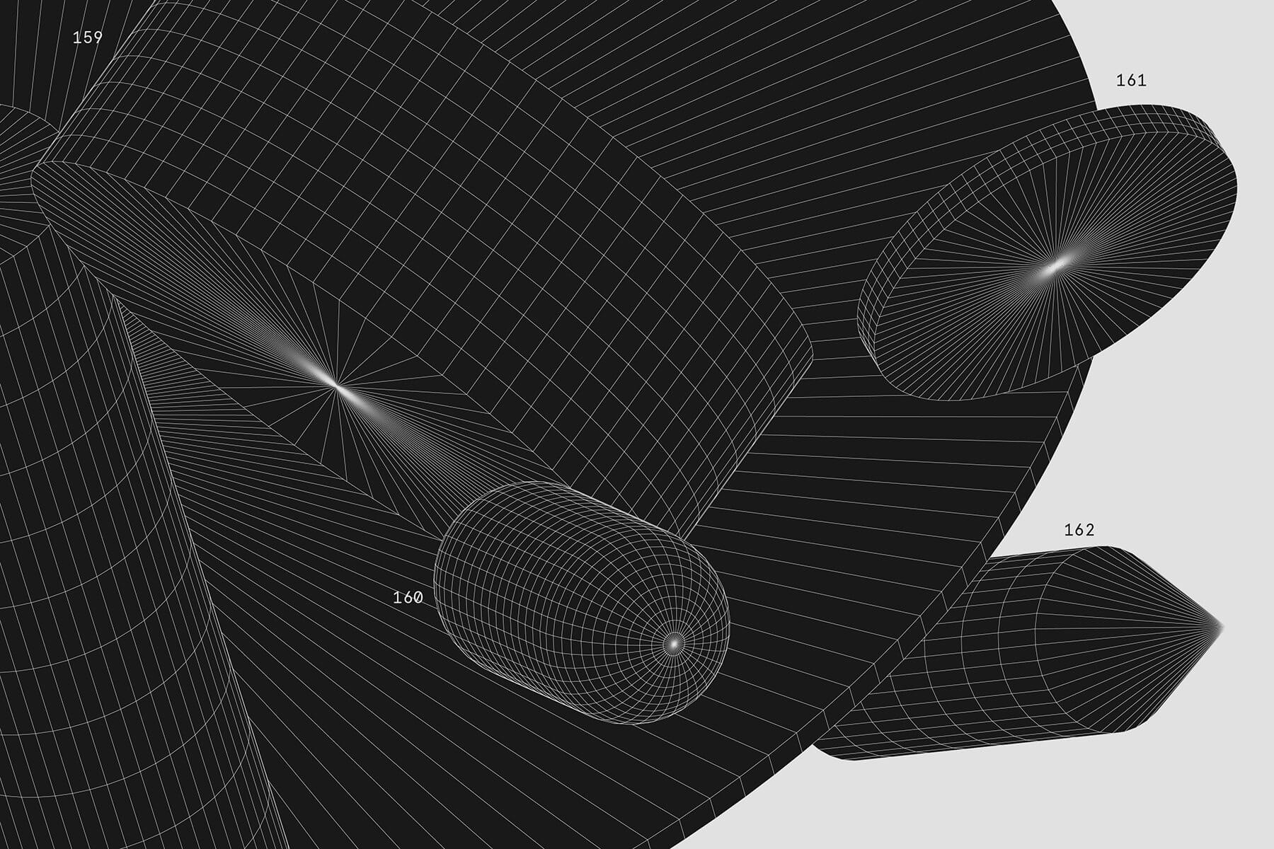 Kosmos 250个抽象几何形体矢量线框