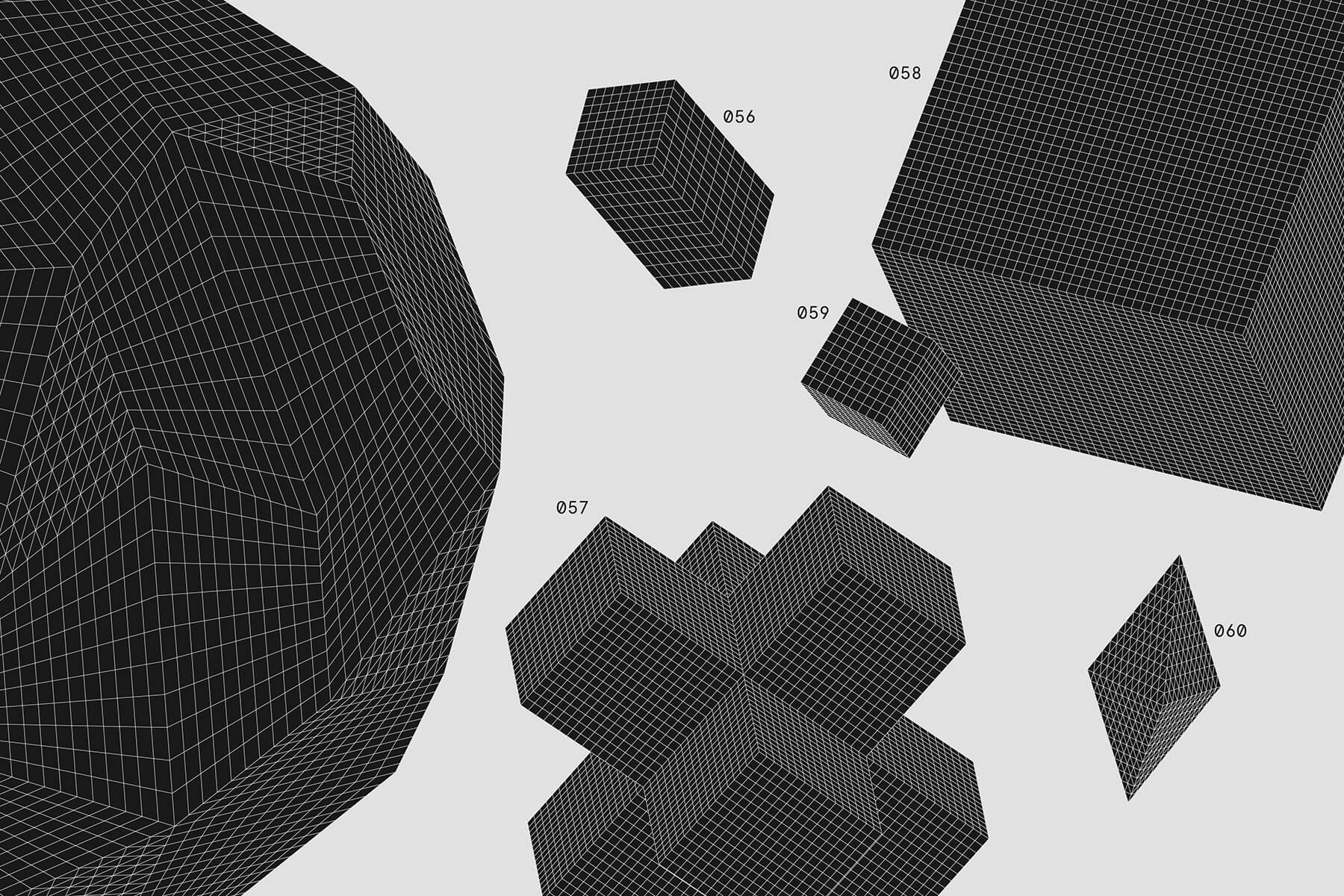 Kosmos 250个抽象几何形体矢量线框