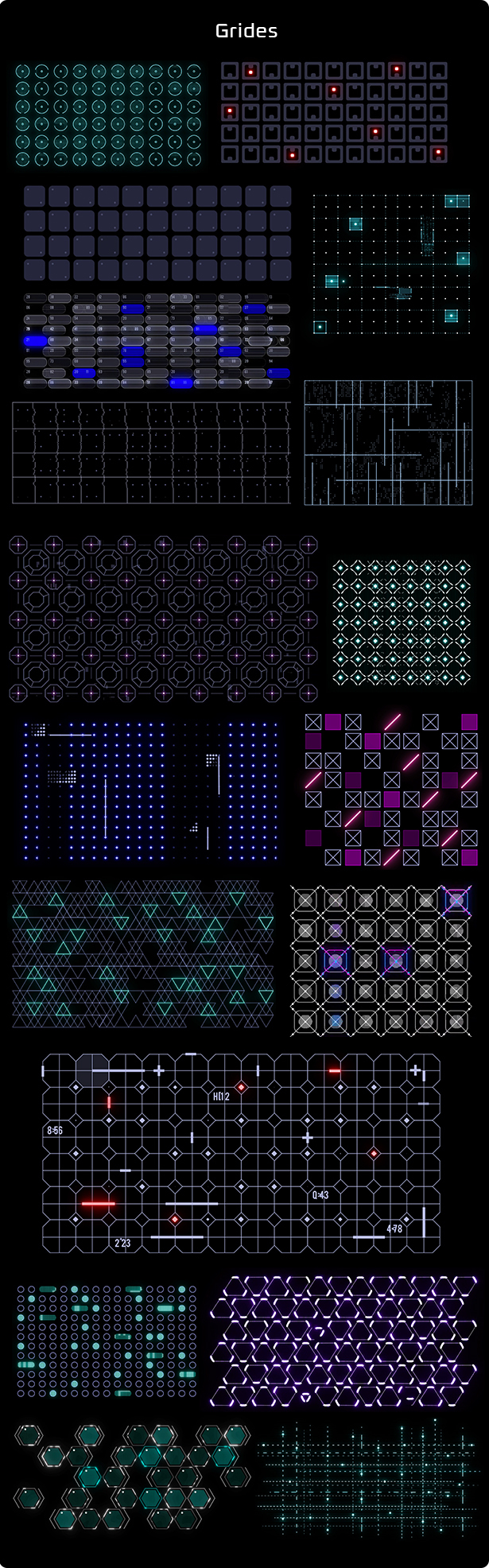 AE插件：赛博朋克HUD计算机数字显示未来信息图表科幻技术 Cyberpunk HUD Elements