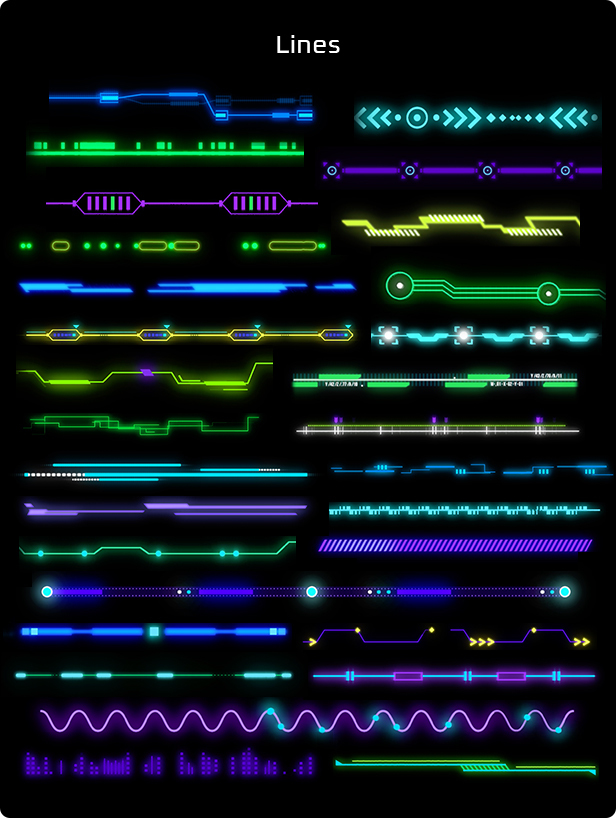 AE插件：赛博朋克HUD计算机数字显示未来信息图表科幻技术 Cyberpunk HUD Elements