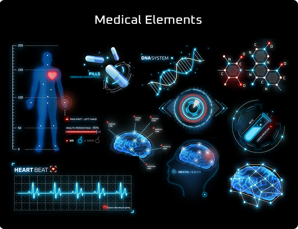 AE插件：赛博朋克HUD计算机数字显示未来信息图表科幻技术 Cyberpunk HUD Elements