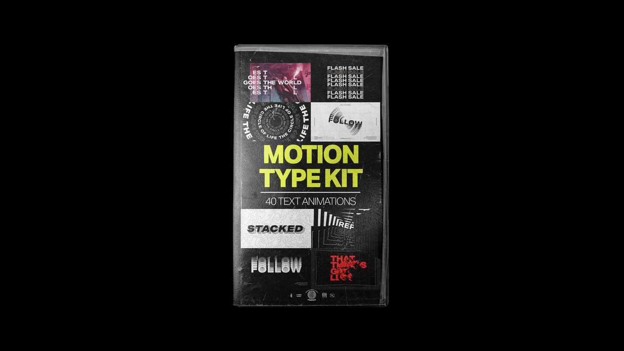 Tropiccolour 抽象几何错版个性运动型套件海报动画AE模板 MOTION TYPE KIT