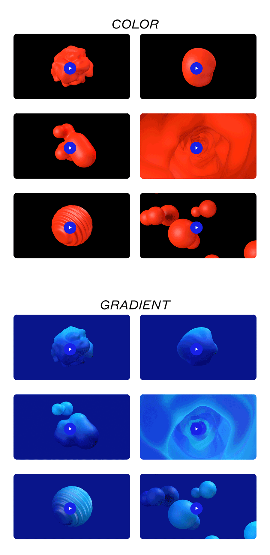 潮流现代3D动画抽象形状动画循环的抽象视频+平面背景素材 3D ANIMATED ABSTRACT SHAPES