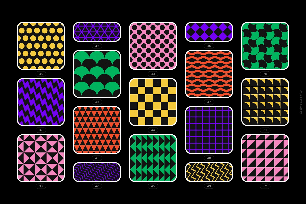 潮流现代优雅极简时尚几何无缝拼接图案素材合辑 Bold geometric seamless patterns