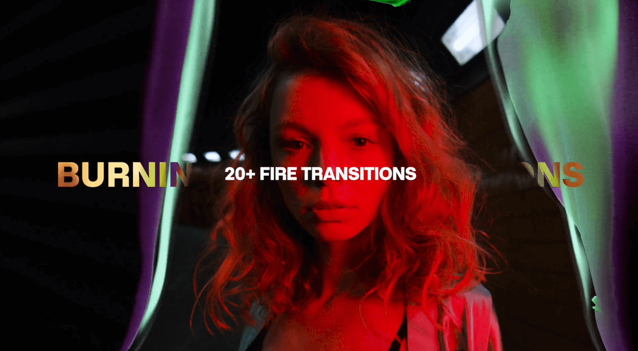 Acidbite 20个手工制作纸张火焰燃烧过渡转场视频素材支持PR&#038;FCPX BURNING PAPER TRANSITIONS