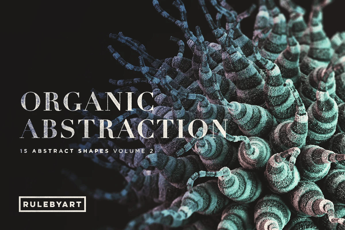 三维渲染现代科学化学蜂窝珊瑚有机生物抽象3D形状PNG素材 Organic Abstraction Vol.2