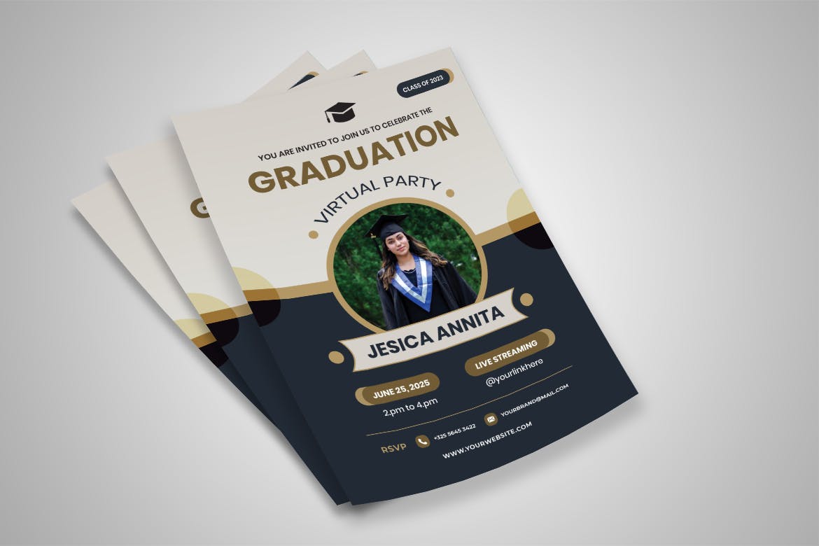 毕业派对宣传单设计 Graduation Party Flyer