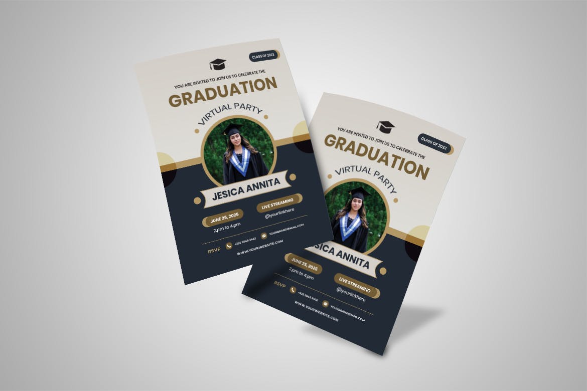 毕业派对宣传单设计 Graduation Party Flyer