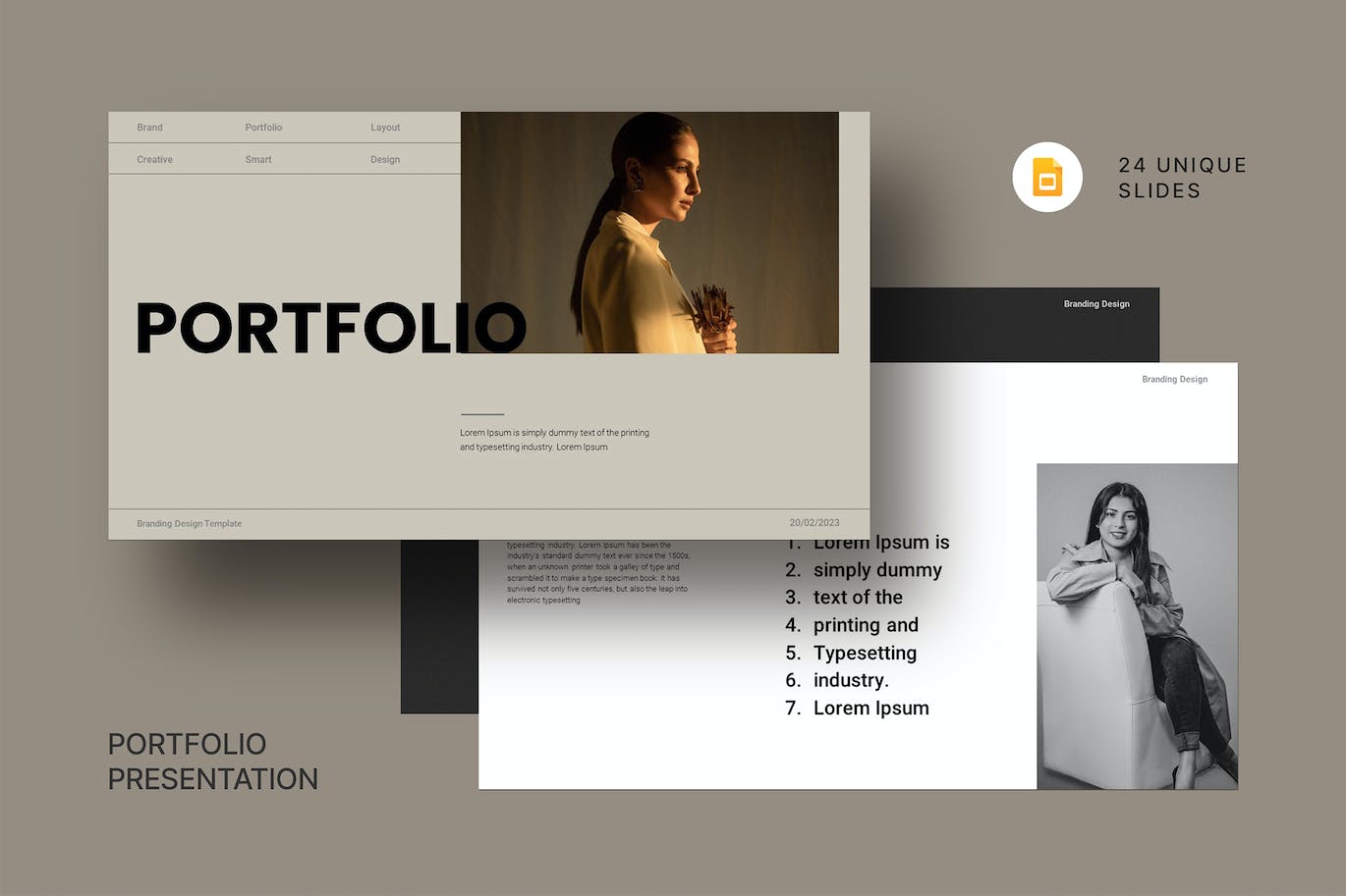 时装设计作品集Google幻灯片模板下载 Portfolio Presentation Template