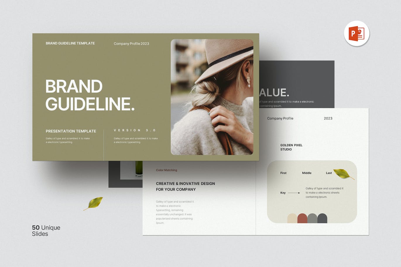 极简品牌指南PPT幻灯片设计模板 Minimal Brand Guideline Presentation Template