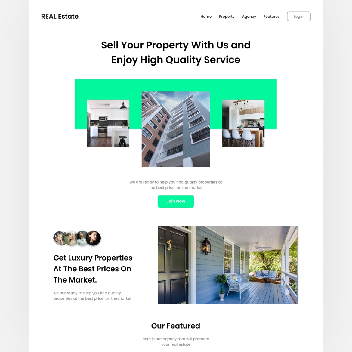 房地产网站UI设计模板 Real Estate &#8211; Website Ui Design