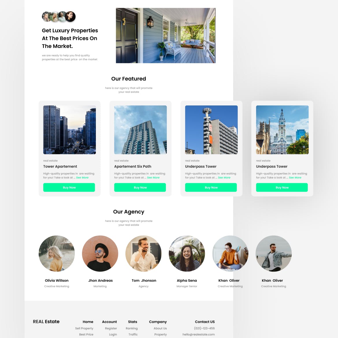 房地产网站UI设计模板 Real Estate &#8211; Website Ui Design